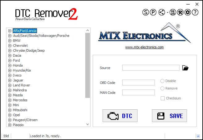 MTX Electronics DTC Remover Software